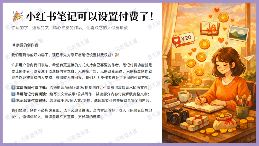 小红书笔记付费内测，这几类人先冲！配图